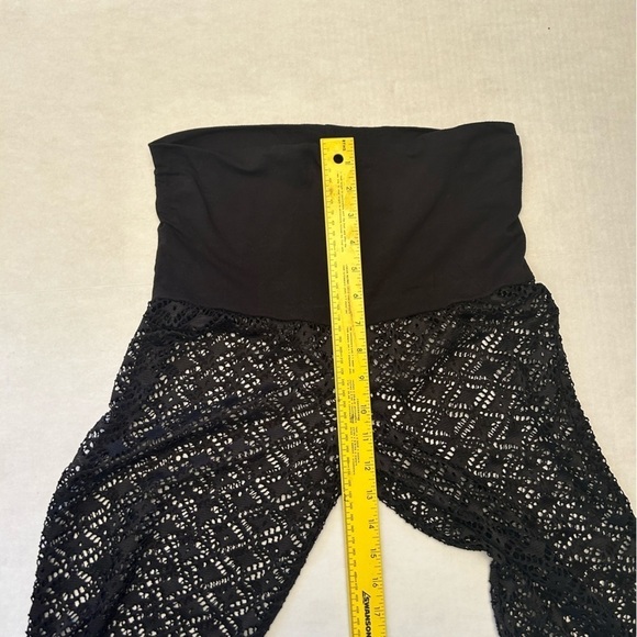 Bongo black swimwear cover up pants w/ thick elastic foldable waistband Sz-M. L2 - Picture 8 of 10